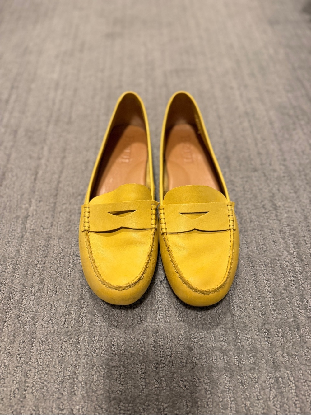 Born Women’s Yellow Leather Penny Loafers - Size 8.5
